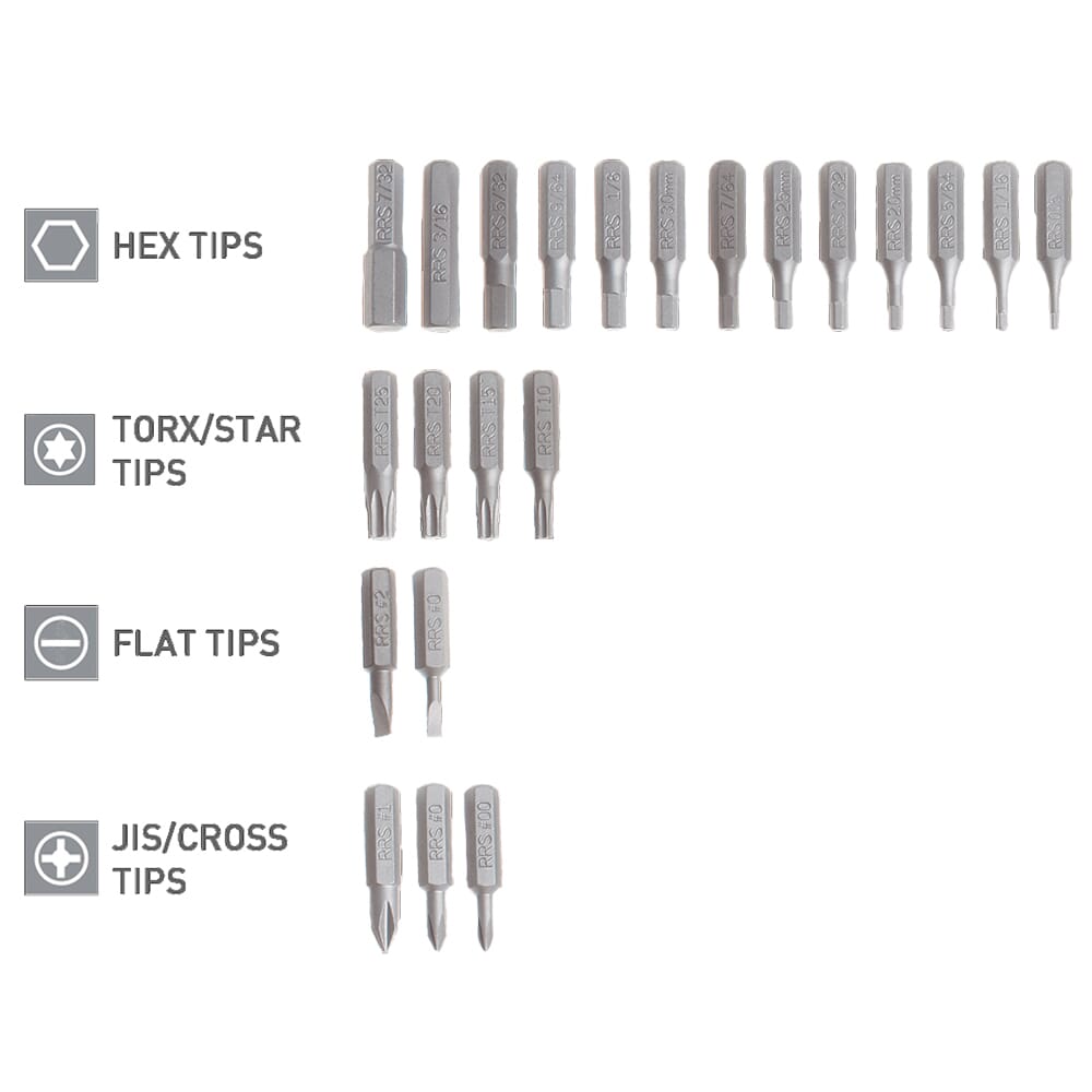 Really Right Stuff MTX Multi-Tool w/(2) Bit Holders, (22) 3/16" Hex Socket Bits, Hex Key & Storage Tube MTX