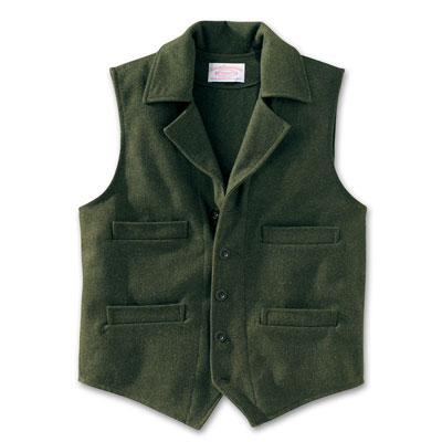 Filson XS Forest Green LT Wool Western Vest 10422-FG