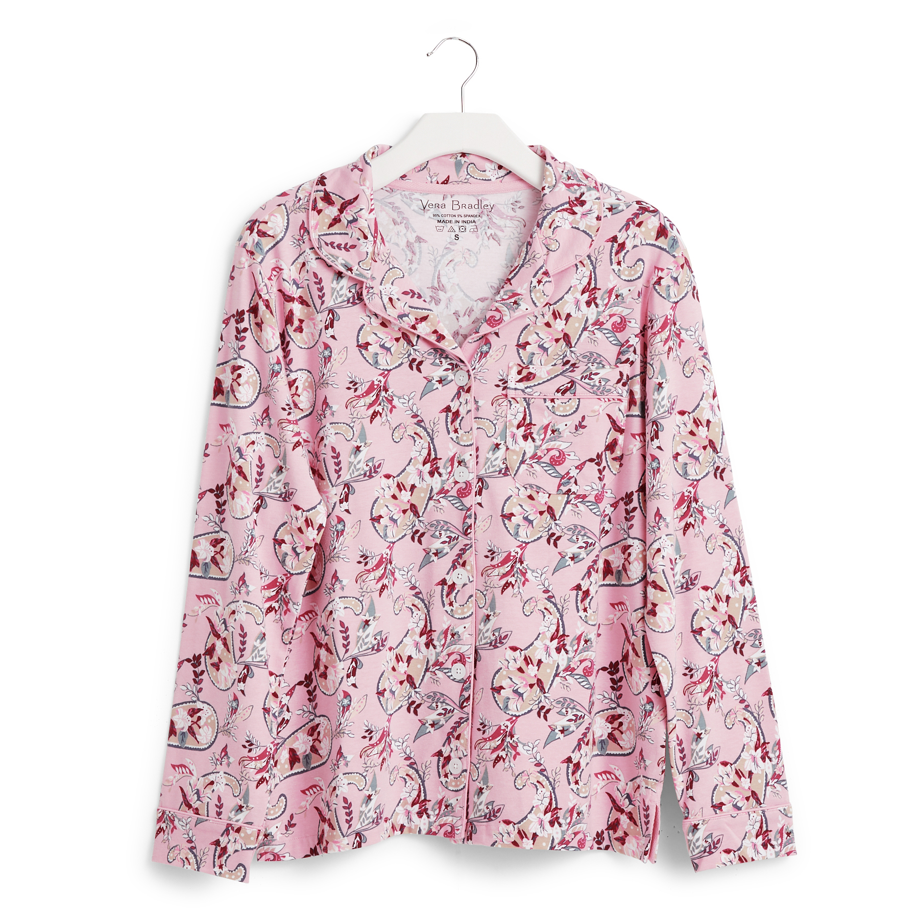 Vera Bradley Langarm Pyjama Oberteil mit Knöpfen - Bild 2 von 4