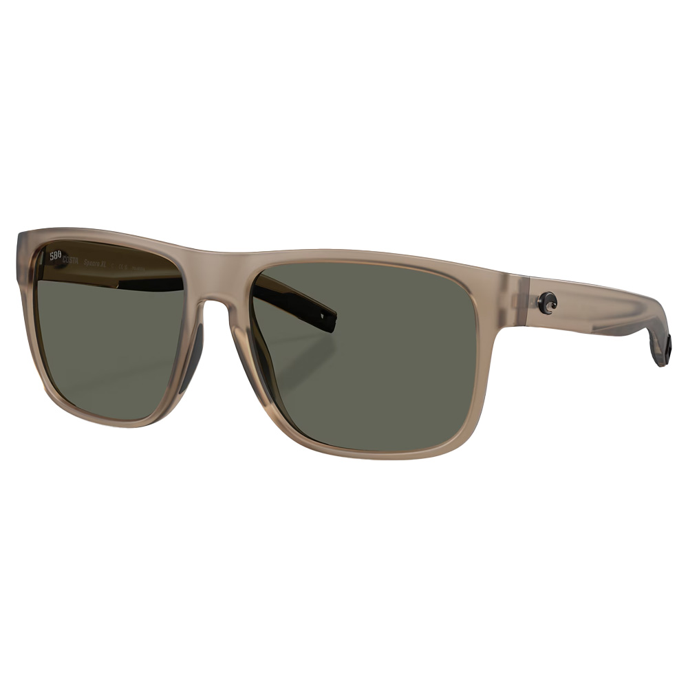 Costa Spearo XL Men's Size 59 Injected Frame Matte Brown Smoke w/Gray 580G Lenses 06S9013-90132159