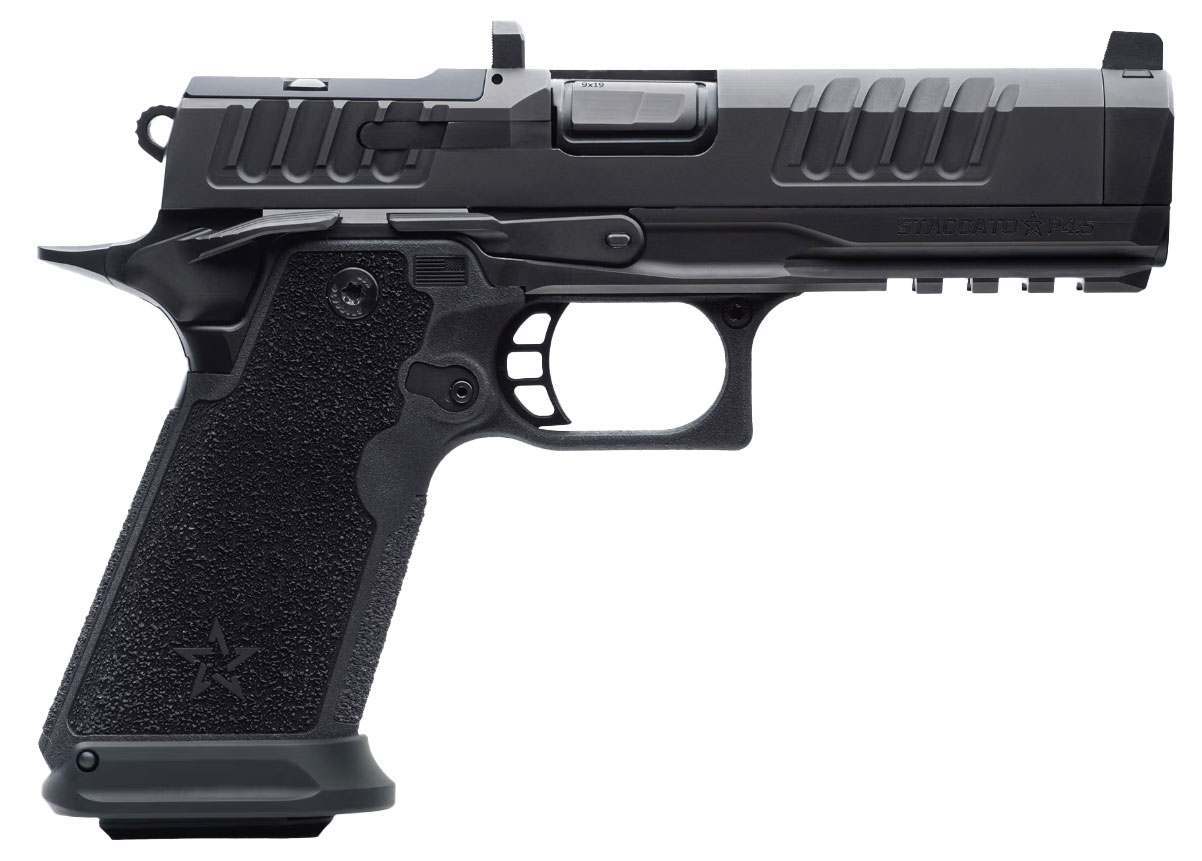 Staccato Preferred HD P4.5 9mm DLC Barrel Trijicon Night Sight DLC/DLC Finish 3x Mags (Magwell) 20-2300-000106
