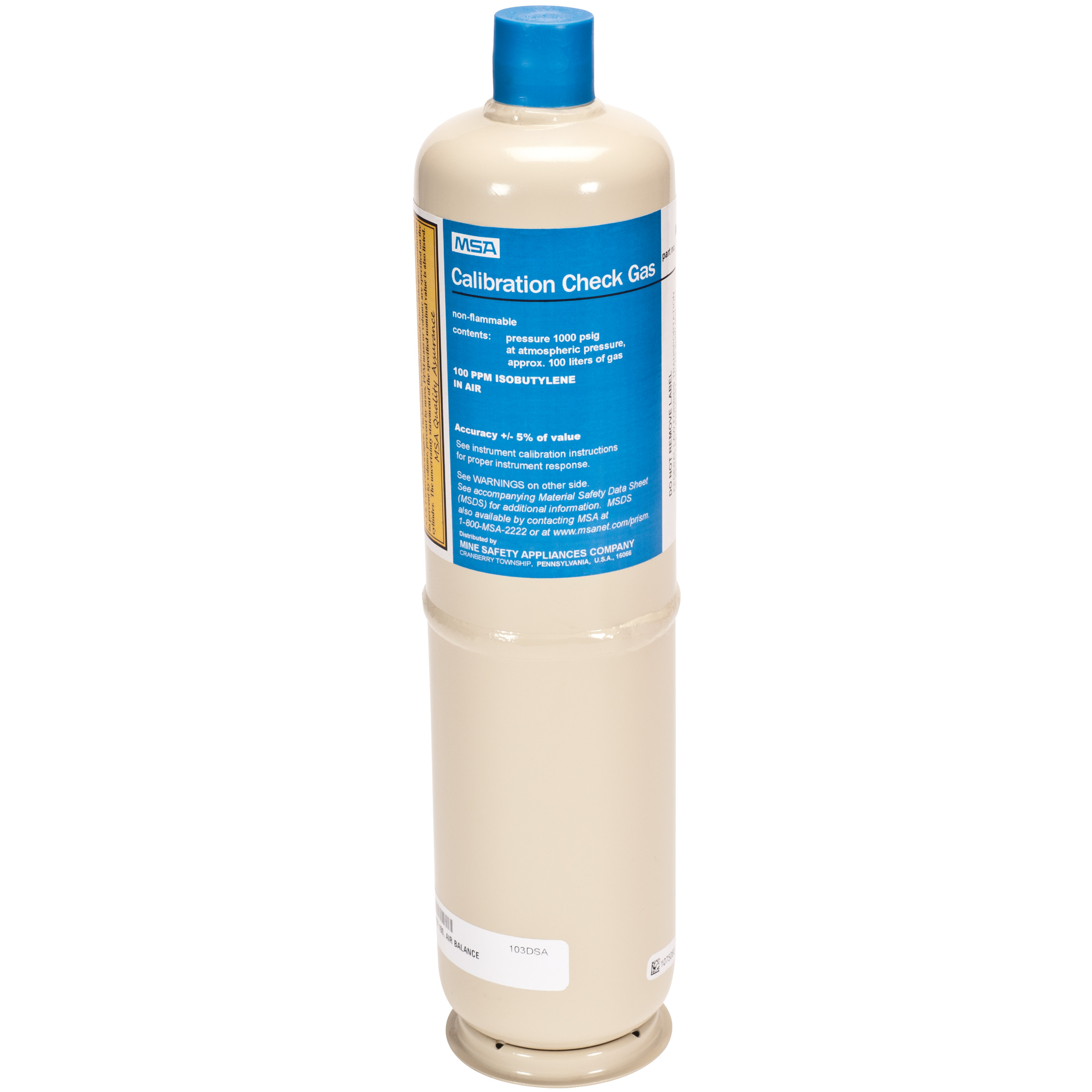 GAS,100L, 100 PPM ISOBUTYLENE W/RFID TAG