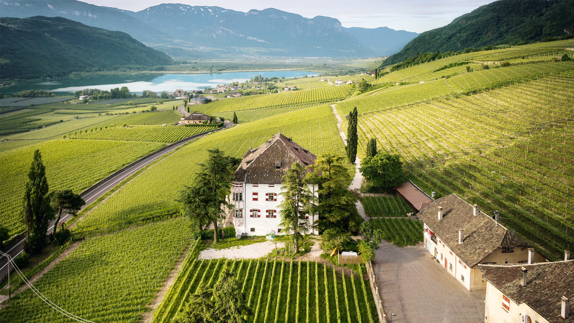 Historic home in vineyard setting near lake