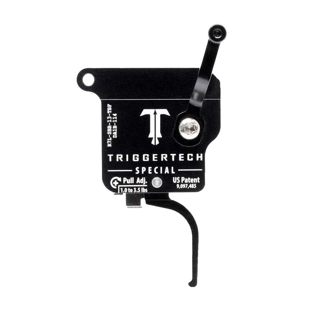 TriggerTech Special Trigger for Tikka T3, T3x, &amp; T1x 1.0-3.5lbs Adj Pull Weight Straight Flat Lever LH BLK ZCT, CLKR, TKR Technology TIL-SBB-13-TNF