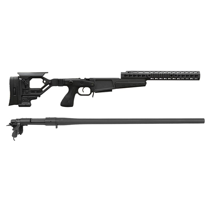 Remington 700P 5R 308 Win with Accuracy International AX Chassis - 13" forend tube BLACK