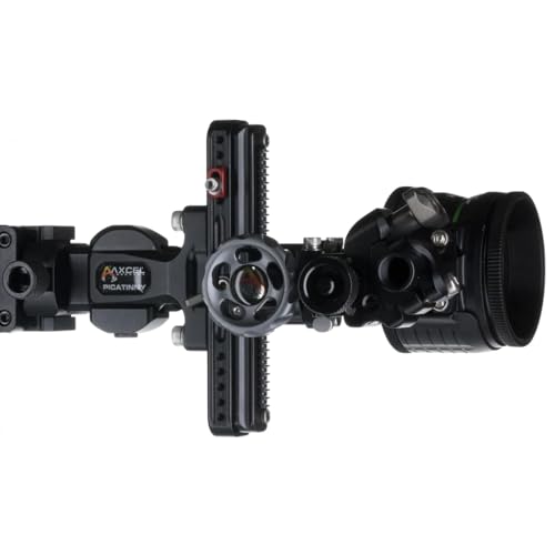 AXCEL Archery LANDSLYDE Slider Picatinny Mount w/AVX-31 Scope Single-Pin .019 Green Fiber Black Bow Sight ALND-P119-3GB