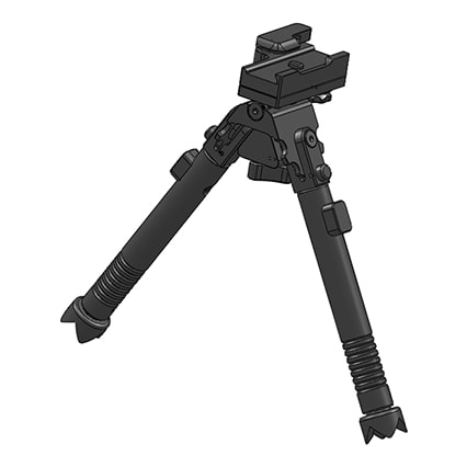 TRT Tactical Bipod, +/- 25 cant, +/- 30 swivel, QD, metal claw feet BP-S-QD-C BP-S-QD-C