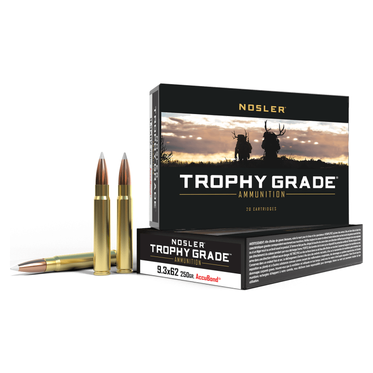 Nosler Trophy Grade TGA - 9.3x62 Mauser 250g AB SP (20ct) Ammunition 48634