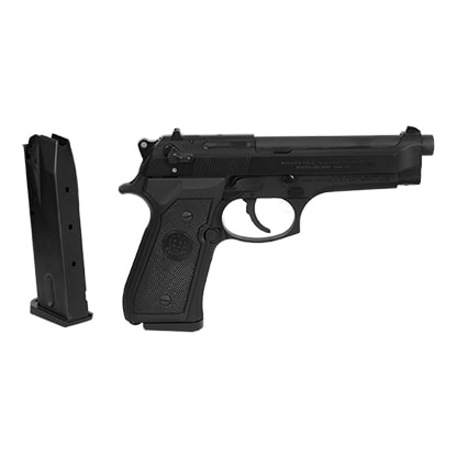 Beretta Model 92FS 9mm Double/Single Action 4.9 Inch Barrel Bruniton Matte Black Finish Plastic Grips Three Dot Sights 15 Round Made In Italy USED: Excellent condition - JS92F300M