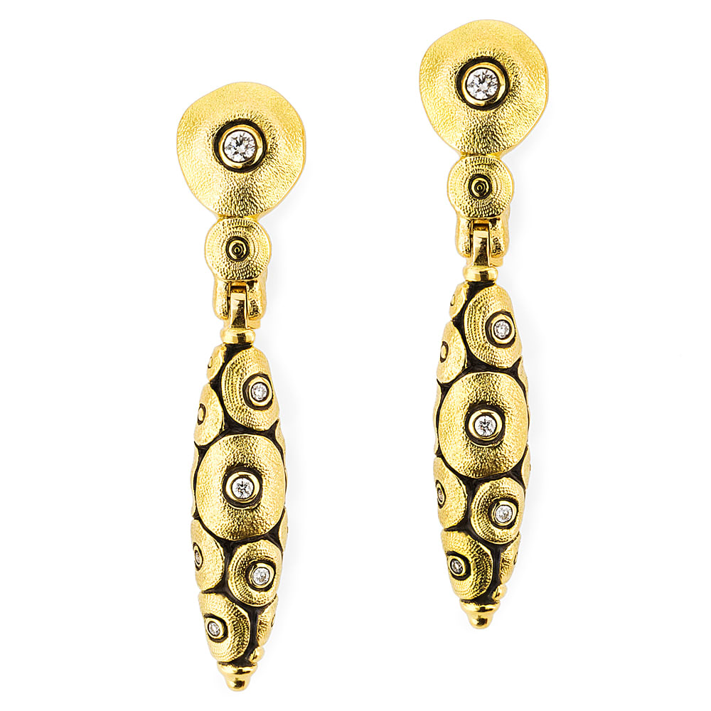 Alex Sepkus 18K and Diamond "Shark" Earrings