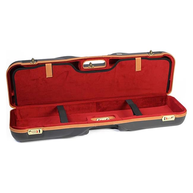Negrini One Gun - for Sporting and Hunting + 1 CU/FT of Luggage up to 34-5/8". Black with Cognac Leather and Bordeaux interior 1646LX-LUG/5289