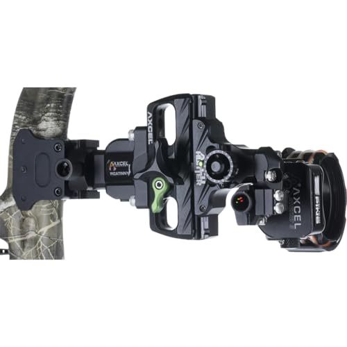 AXCEL AccuHunter Plus Slider Pic Mount 41mm Scope, "T", Rheostat Cover, Torque Ind., Crosshair 1-Pin .019 Grn Fiber Blk Bow Sight ACHP-P119-4GB