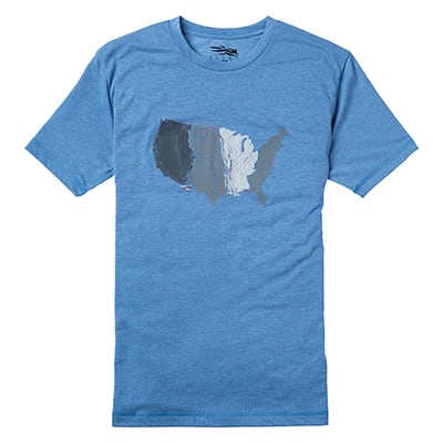 Sitka United States of Waterfowl Tee SS Lake Blue Medium|20048-LB-M