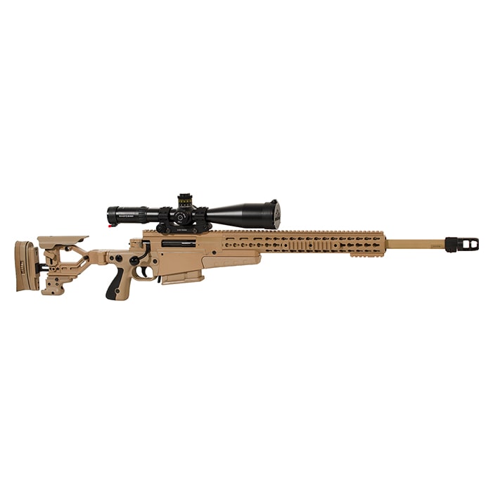Accuracy International AXMC 300 Pale Brown chassis 24 inch with S&B 5-25x56 P4Fine and ERA-TAC mount - UA1522