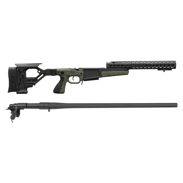 Remington 700P 5R 308 Win with Accuracy International AX Chassis - 13" forend tube Green
