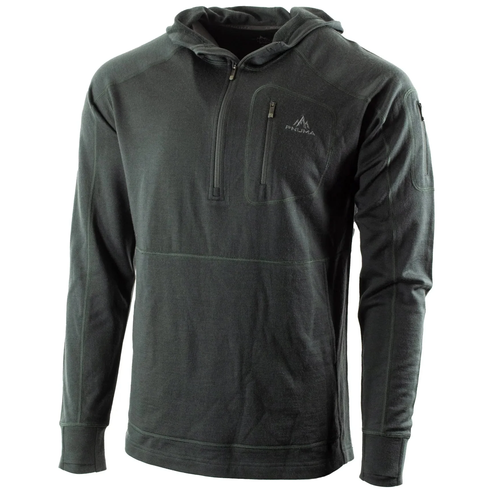 Pnuma Outdoors Merino Gunnison Hoodie Beluga GU-HD-BE
