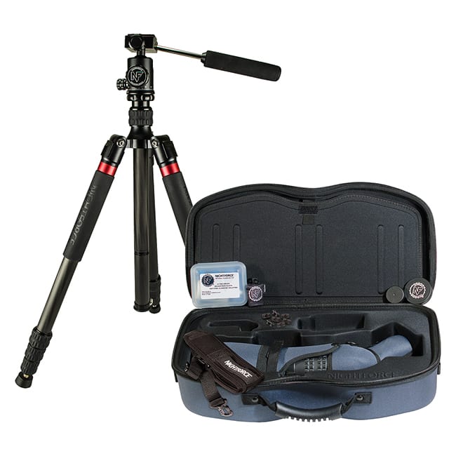 Nightforce Spotting Scope Kit TS-82 Xtreme Hi-Def Angled with 20-70x eyepiece (SP101) Case (A290) sleeve (A358) Cleaning Kit (A130) Fob Lens Cloth (A1