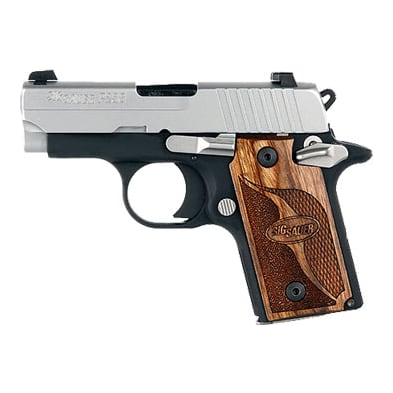 SAS, Two-Tone, Dehorning, SLITE Night Sights, Brown Goncalo Checkered Wood Grips---Same as SAS above 238-380-SAS-AMBI