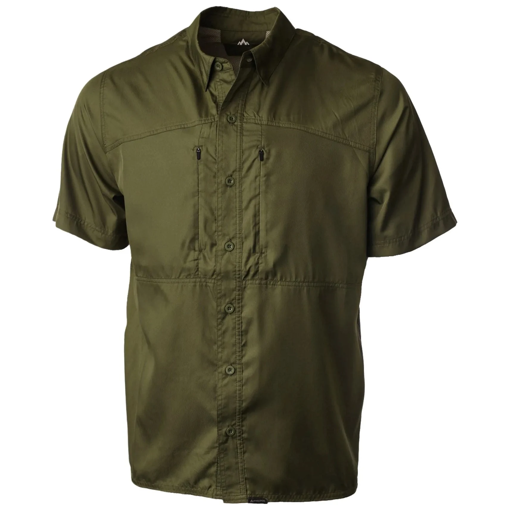 Pnuma Outdoors Short Sleeve Shooting Shirt, Dark Olive Color 3XL PSSSSCYXXX