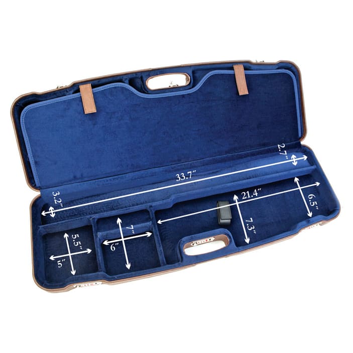 Negrini Two Gun 33.7" Case Brown Leather/Blue 1622PL/5137