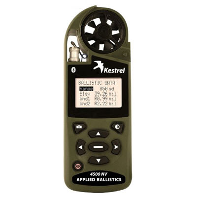 Kestrel 4500 Bluetooth Shooters Weather Meter with Applied Ballistics Calculator Olive Drab 4500AB 0845ABOLV