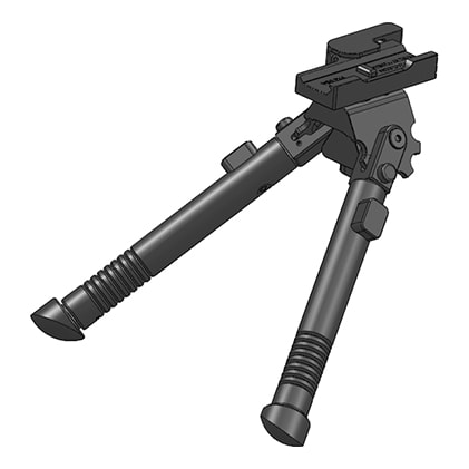 TRT Tactical Bipod, +/- 25 cant, QD, rubber feet BP-QD-R BP-QD-R