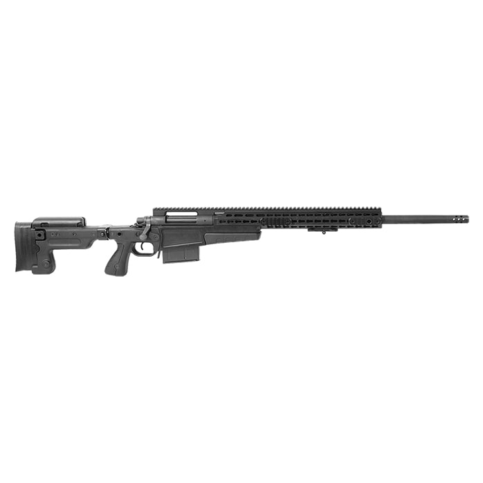 Remington 700P MLR 338 Lapua AICS AX CIP Chassis, Black, Flush Cups with 20 MOA action and forend rail, 2 mags. Used. UA1659