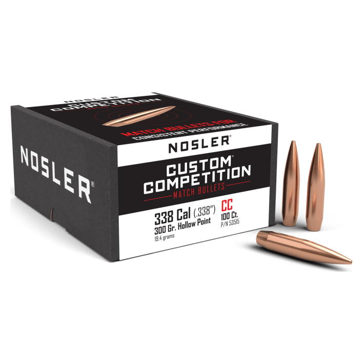 Nosler Custom Competition CC - 338 300g HPBT (100ct) Bullets 53515