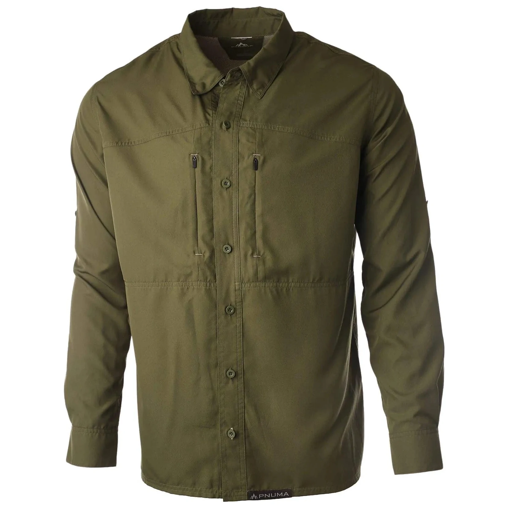 Pnuma Outdoors Long Sleeve Shooting Shirt, Dark Olive Color 3XL PLSSSCYXXX