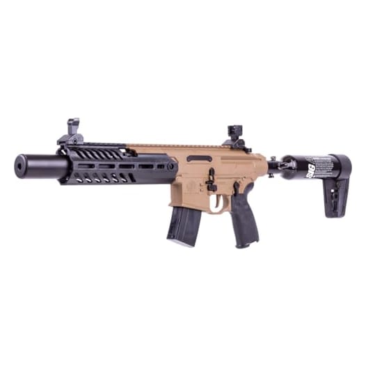 Sig Sauer MCX PCP CANEBRAKE .177 Cal 90gr PCP Two-Tone Black/FDE Air Rifle w/(1) 30rd Pellet Mag & M-LOK Handguard AIR-MCX-CANEBRAKE-PCP