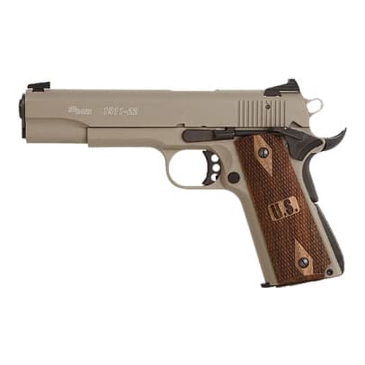 Flat Dark Earth Finish, Low Profile Contrast Sights, Wood Grips 1911-22-FDE