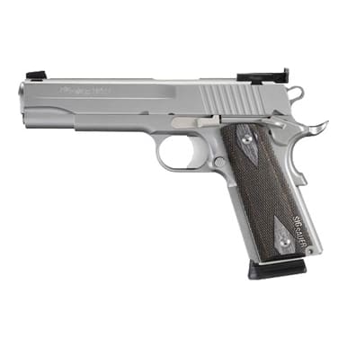 STAINLESS TARGET, Natural Stainless Finish, Adjustable Target Sights, Blackwood Grips 1911-45-S-TGT