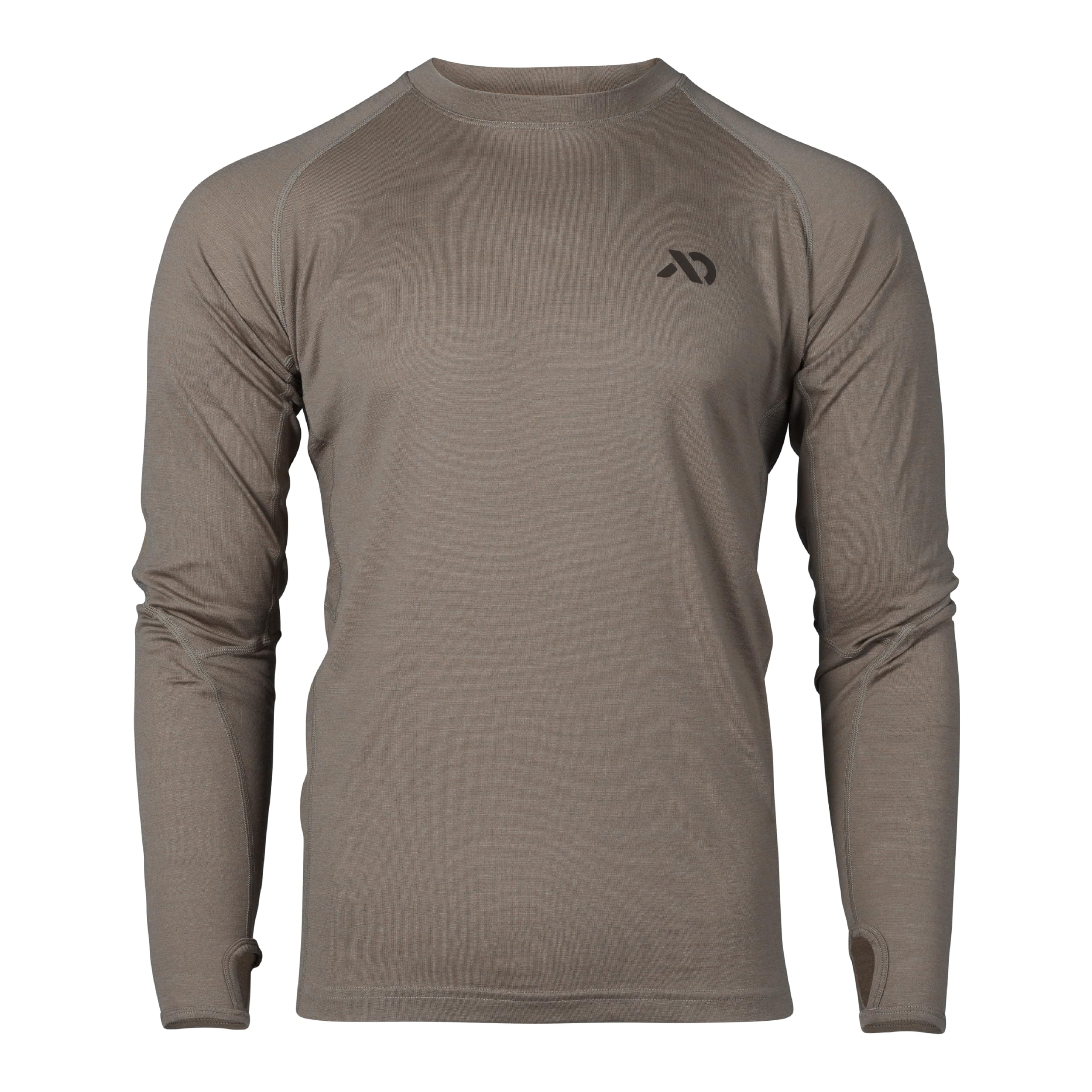 First Lite Men's Wick LS Crew Walnut MTWLCWN