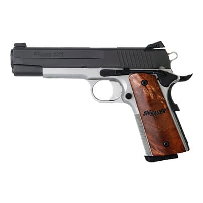 TTT Two-Tone, Black Controls, Adjustable Combat Night Sights, Wood Grips 1911-45-TTT
