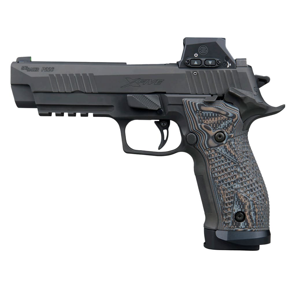 Sig Sauer P226 XFIVE Extreme Romeo-X Sig-Loc 9mm 5" Bbl SAO X-Ray 3 Custom Hogue G10 Grips Blk/Gry Pistol w/(3) 20rd Mags Sig-Loc 226X5-9-XTM-SAO-RXSL