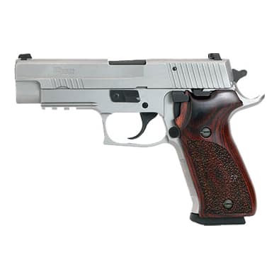 STAINLESS ELITE, All Stainless, Beavertail, SRT, SLITE Night Sights, Wood Grips 220R-45-SSE