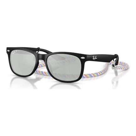 Ray-Ban Junior New Wayfarer Rubber Black Green Mirror Silver Polar 0RJ9052S-7028Y447