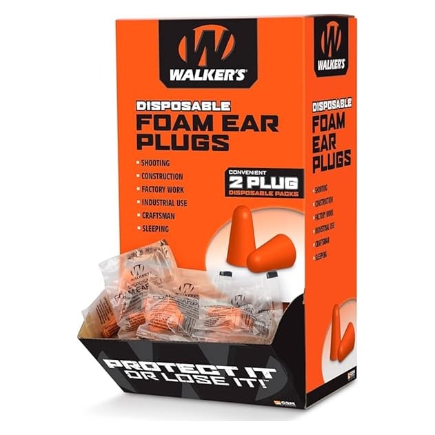 Walker's 1,000 Pair Box of Foam Ear Plugs GWP-FOAMPLUG1000BX