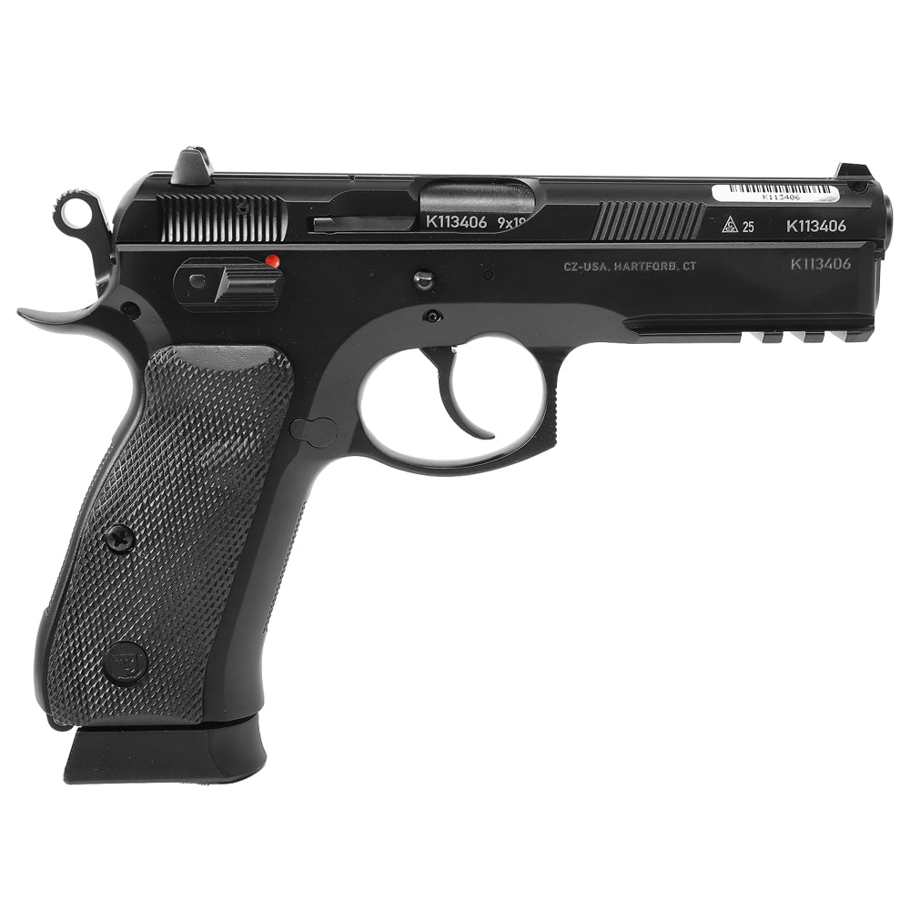 CZ 75 SP-01 50th Anniversary Elite 9mm 19rd Blk Polycoat Steel, FS, MS, Blk Rubber Grips Full-Size Handgun 91214