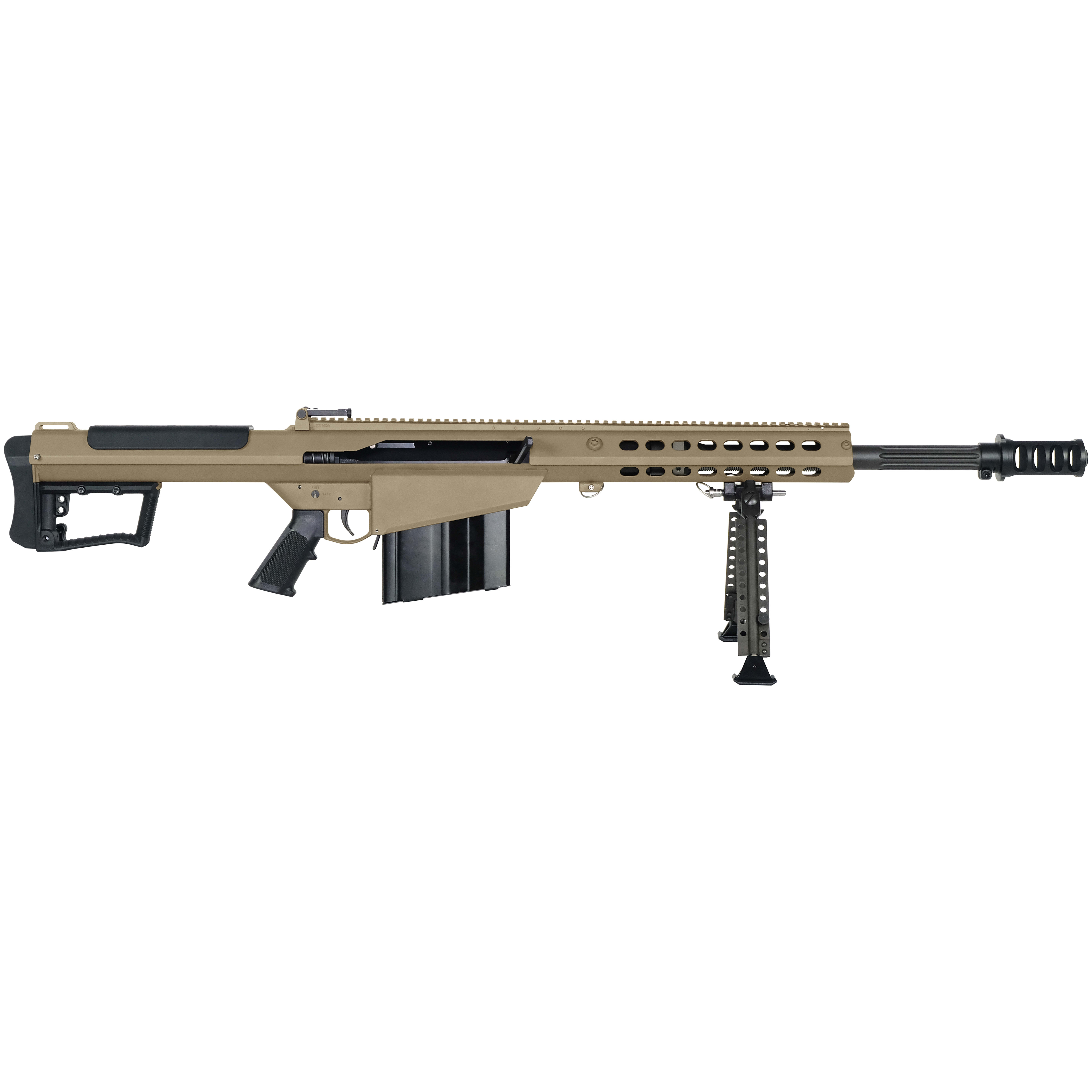 Barrett M107A1 50 BMG FDE 20.6" Fluted Bbl 1:15" Rifle w/ 10 Rnd Mag, Bipod, Monopod, and Pelican Hard Carrying Case 19294