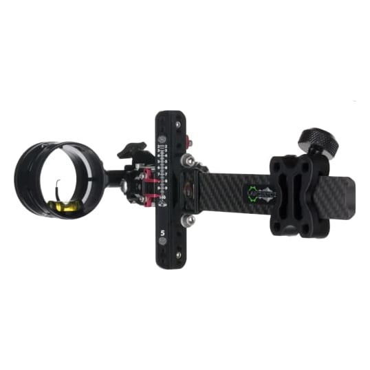 AXCEL LANDSLYDE Plus Carbon Pro Slider w/AVX-31 Scope, "T", Rheostat Cover, Torque Ind., Crosshair 1-Pin .019 Grn Fiber Blk Bow Sight ALNP-C119-3GB