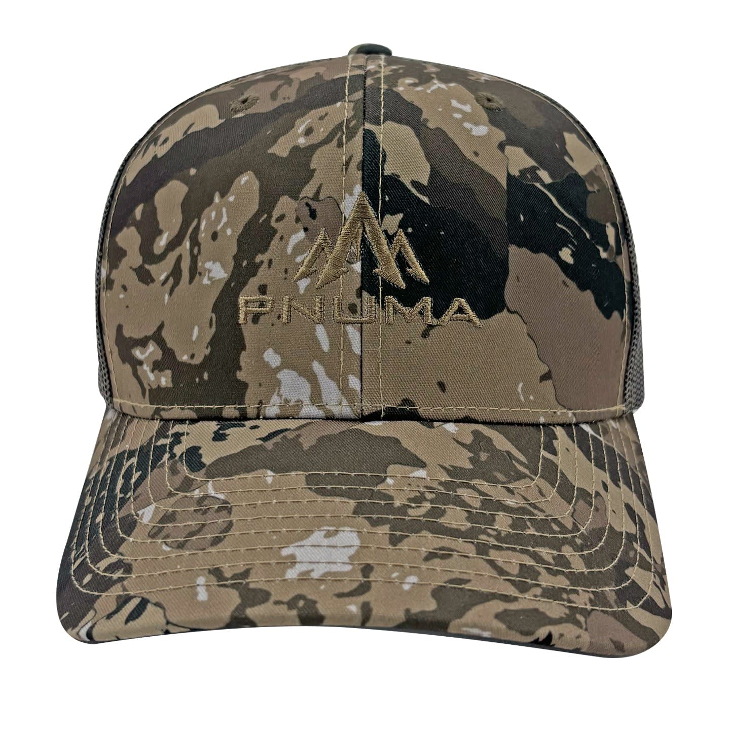 Pnuma Outdoors Logo Trucker Cap, Caza OV Camo CP-LO-OV