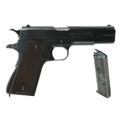 Colt Government ModelColt Government Model 45 ACP in blue finish.-Bosart 45 ACP in blue finish. This pistol was made in the 1940's. This is a consignm