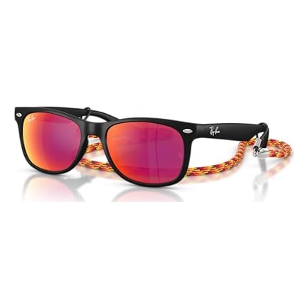 Ray-Ban Junior New Wayfarer Rubber Black Brown Mirror Orange 0RJ9052S-70286Q47