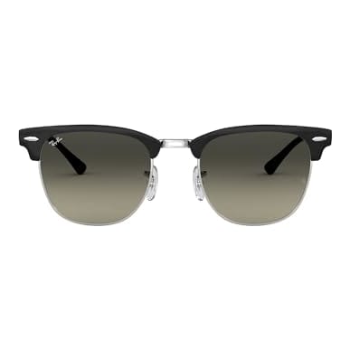 Ray-Ban Clubmaster Metal Black on Silver Light Grey Gradient Dark Grey 0RB3716-90047151