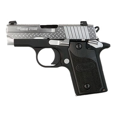 DIAMOND PLATE, Two-Tone, SIGLITE Night Sights, "Diamond Plate" Engraving, Black G10 Grips 238-380-DP