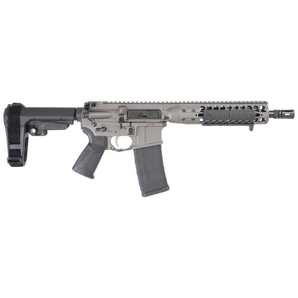 LWRC ICDI Direct Impingement .300 Blackout 10.5" 1:7" 1/2x28 Bbl Tungsten Grey Pistol w/SBA3 Brace ICDIP3TG10SBA3ML
