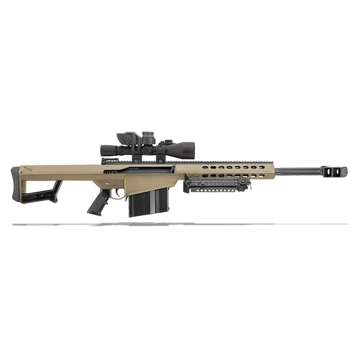 Barrett 82A1 50 BMG FDE 20" Leupold Mark 4 M1, BORS, Rings 14023