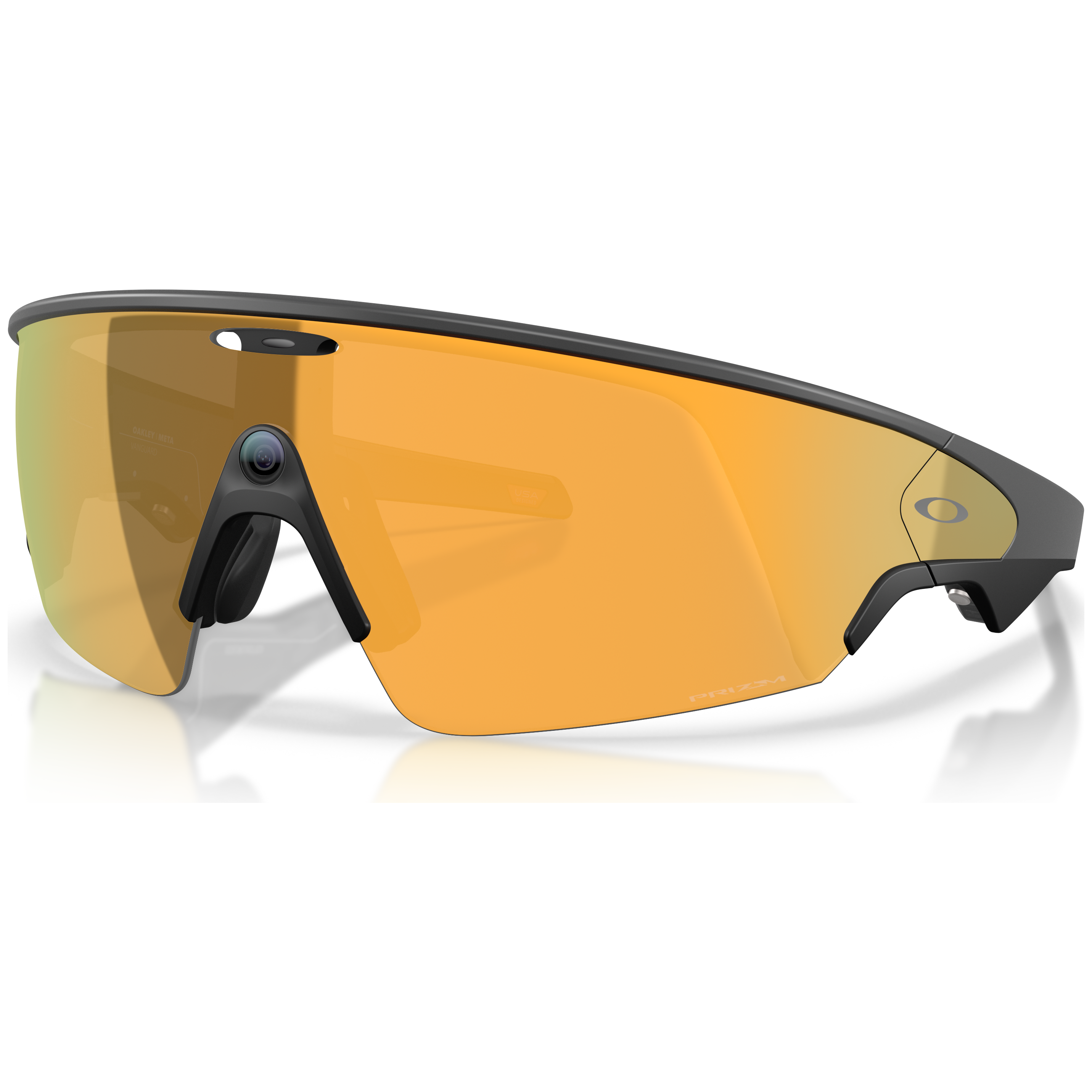 Oakley META Vanguard Black w/Prizm 24K Rectangle Shield - Toric Lens 6.25x4.24 Nylon (Semi-Rimless) Sunglasses OW8001-04