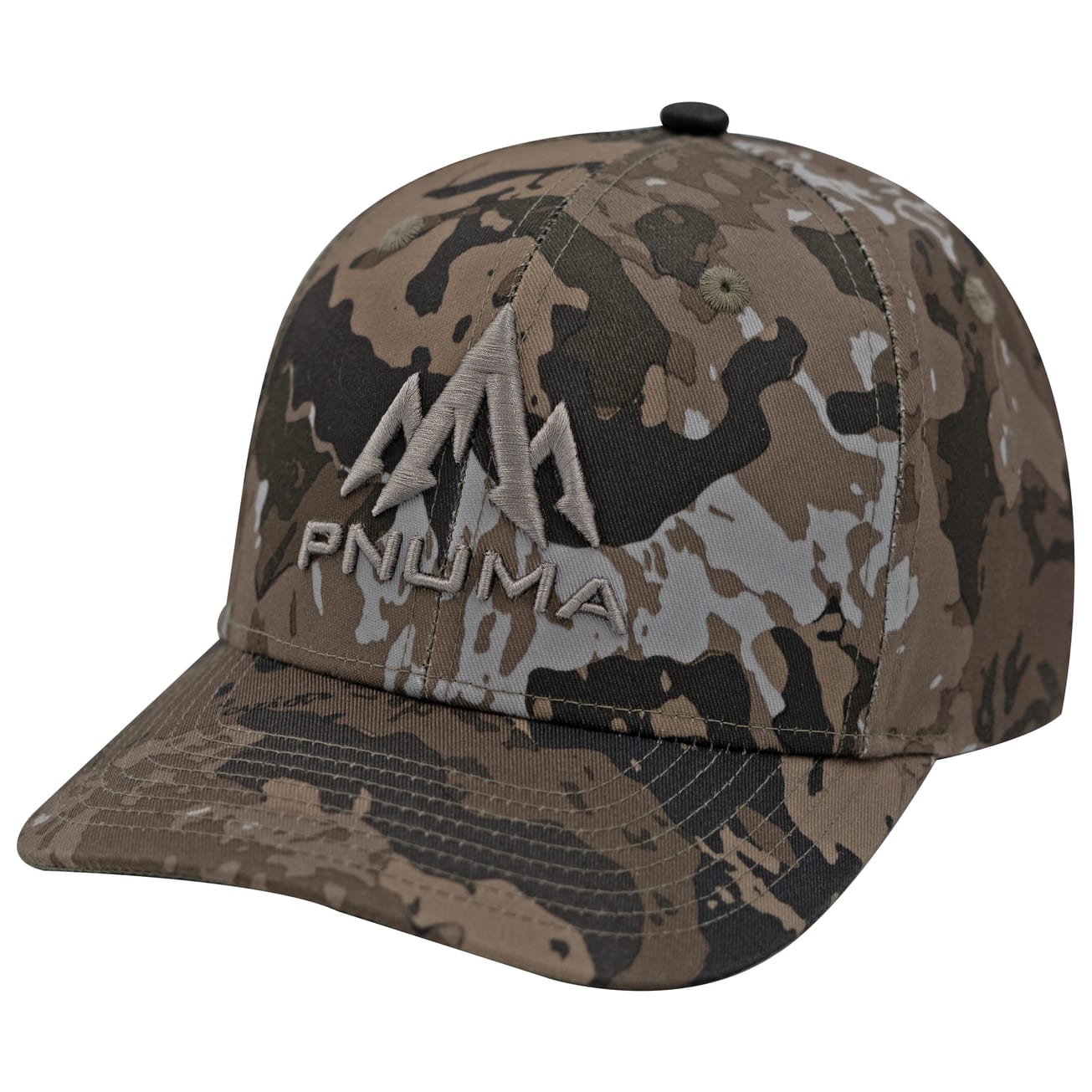 Pnuma Outdoors Logo Mountain Cap, Caza OV Camo CP-LM-OV
